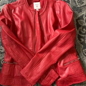 Guess red leather jacket